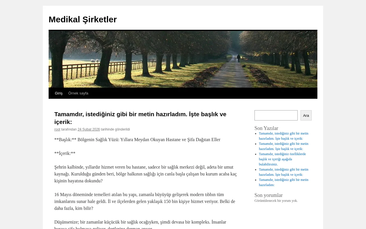medikalsirketler.com.tr web sitesi ekran görüntüsü - Sağlık