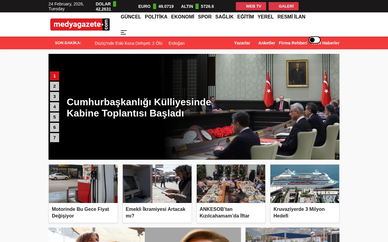 medyagazete.com web sitesi ekran görüntüsü - Haber - DA 27