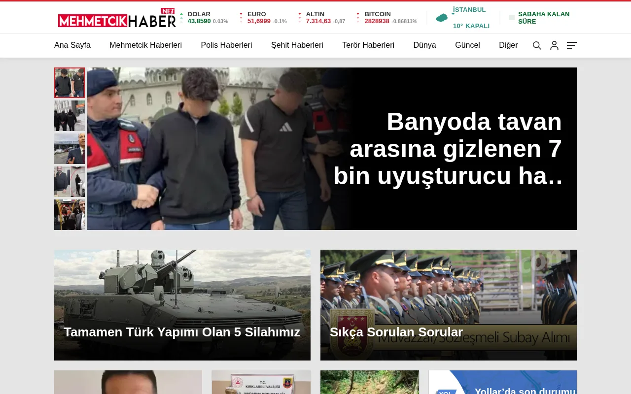 mehmetcikhaber.net web sitesi ekran görüntüsü - Haber - DA 25