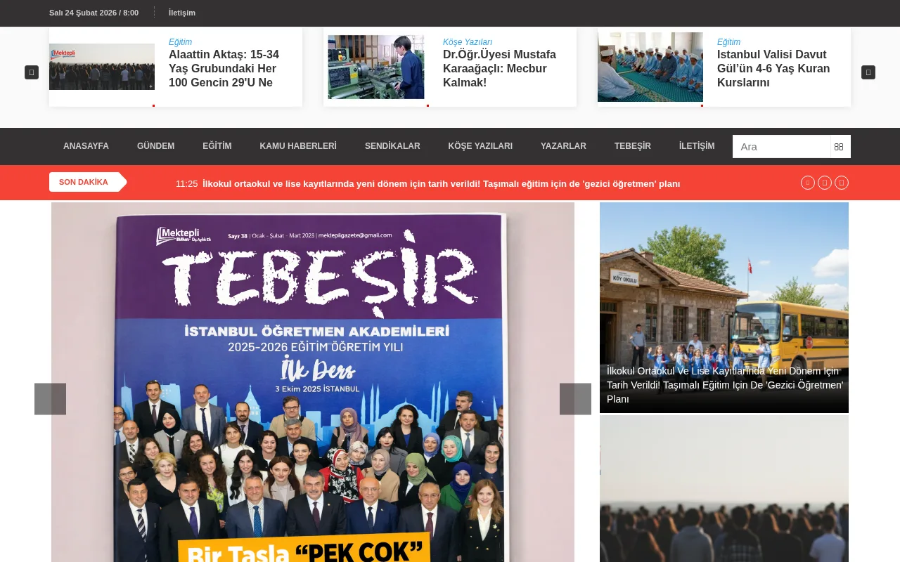 mektepligazete.com web sitesi ekran görüntüsü - Haber