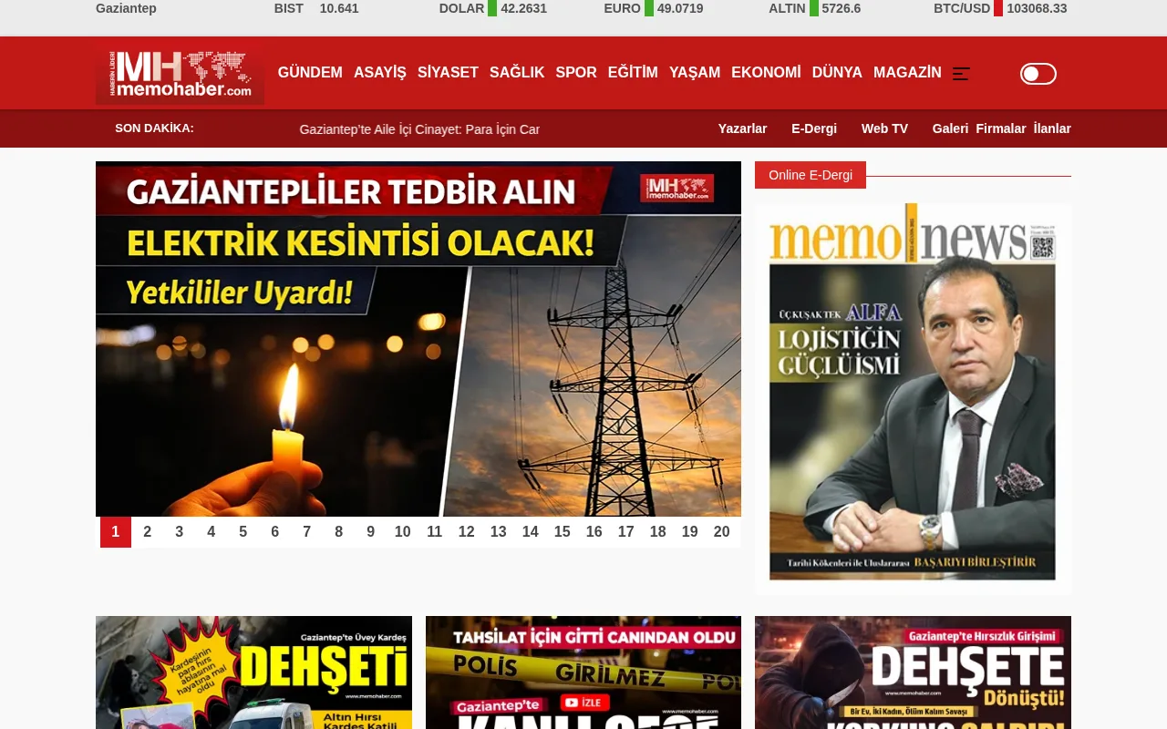memohaber.com web sitesi ekran görüntüsü - Haber - DA 23