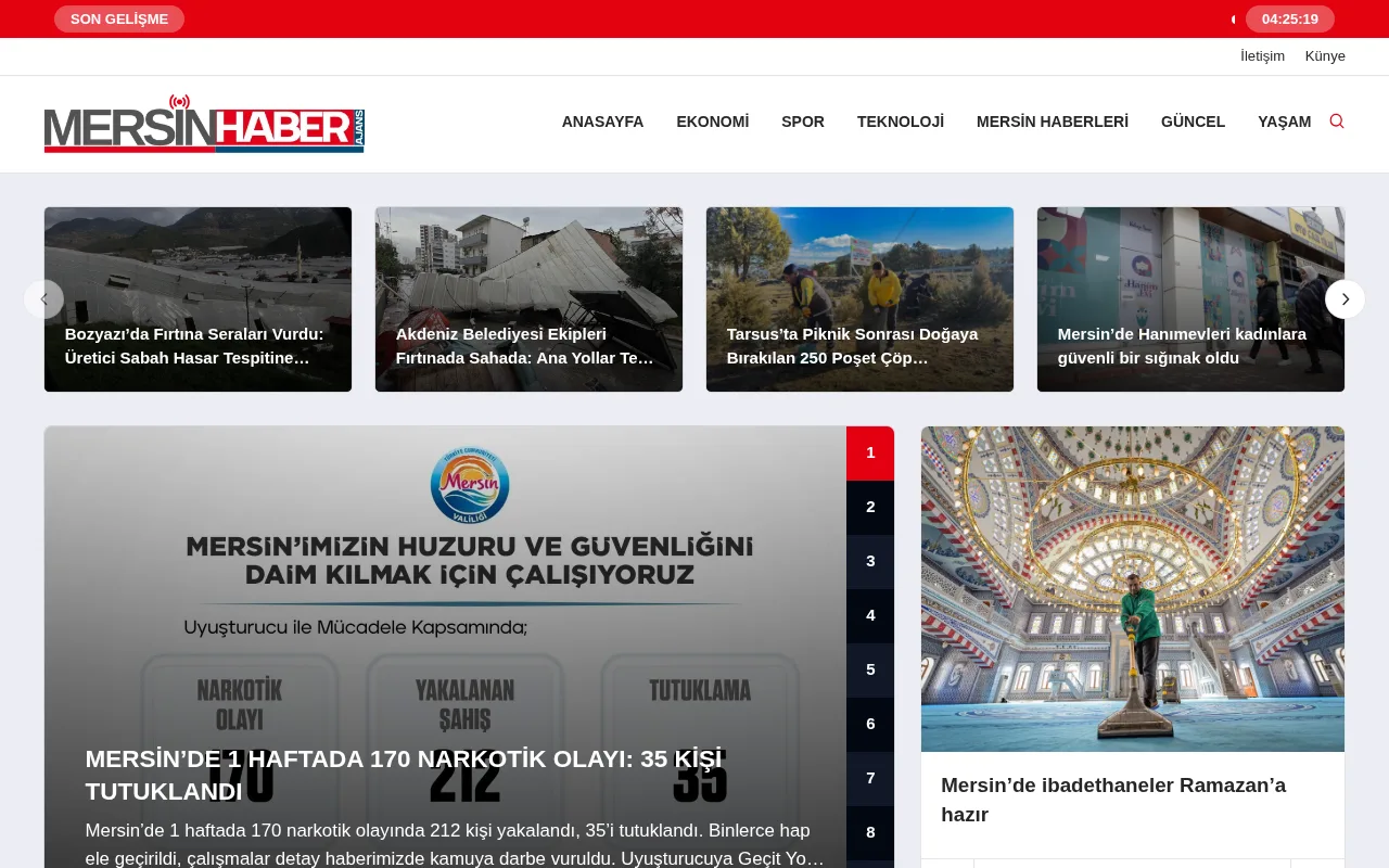 mersinhaberajans.com web sitesi ekran görüntüsü - Haber - DA 24