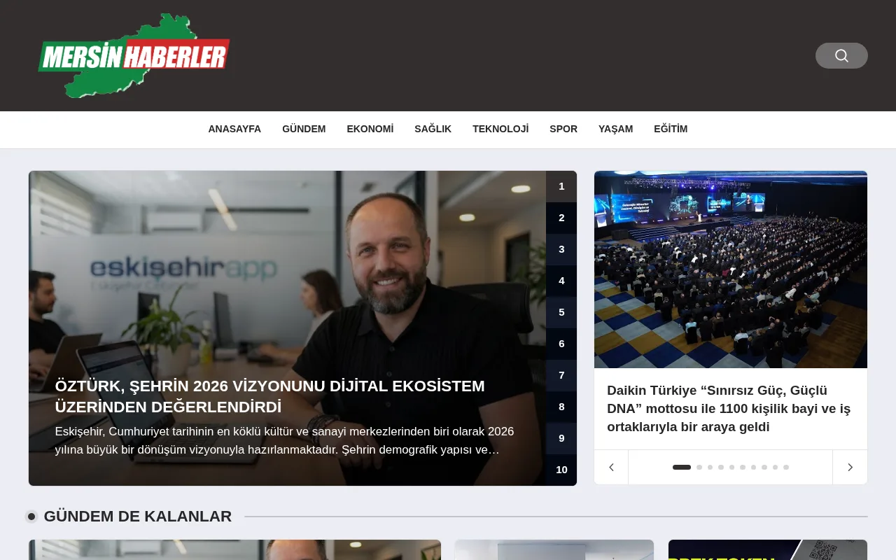 mersinhaberler.com web sitesi ekran görüntüsü - Haber - DA 25