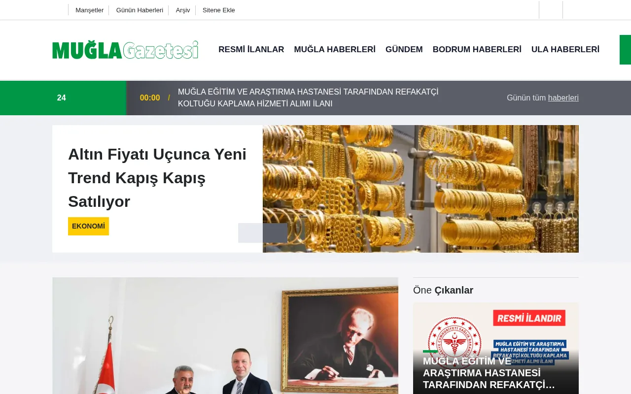 muglagazetesi.com.tr web sitesi ekran görüntüsü - Haber