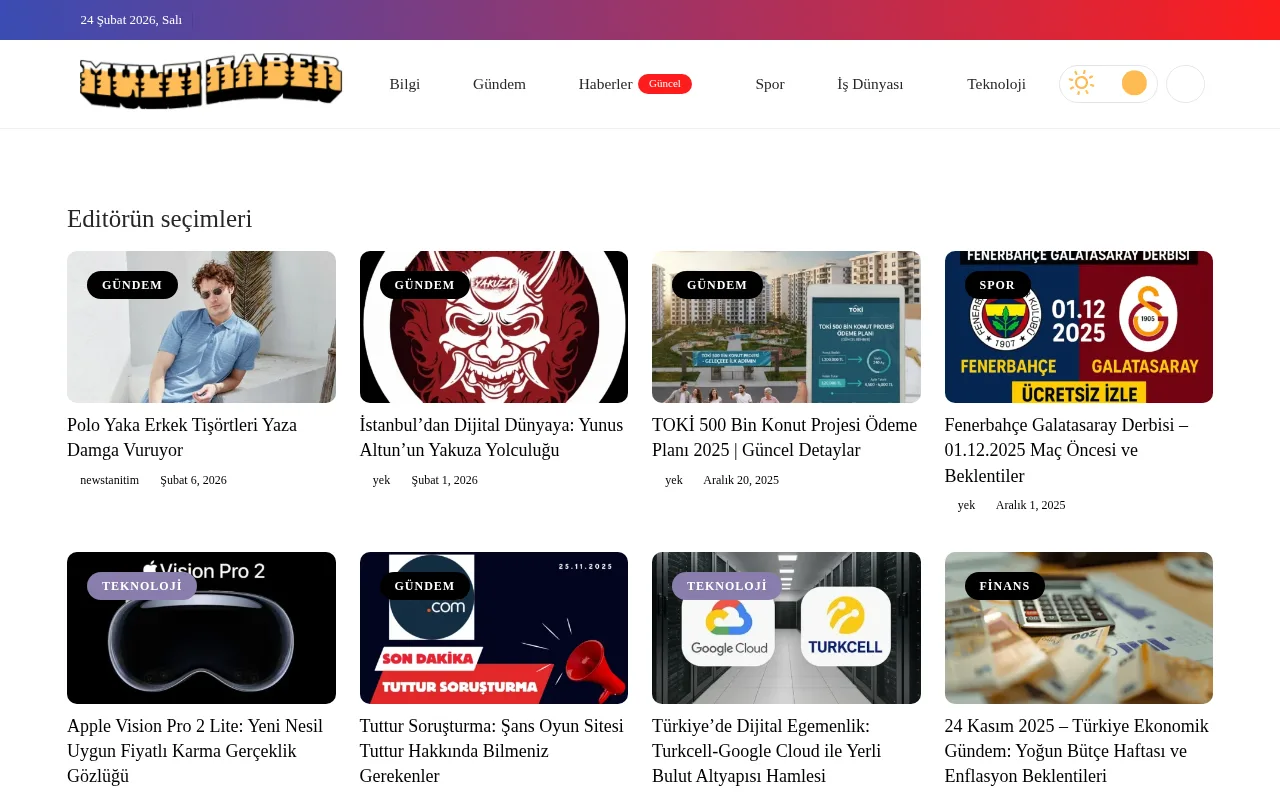 multihaber.com web sitesi ekran görüntüsü - Haber