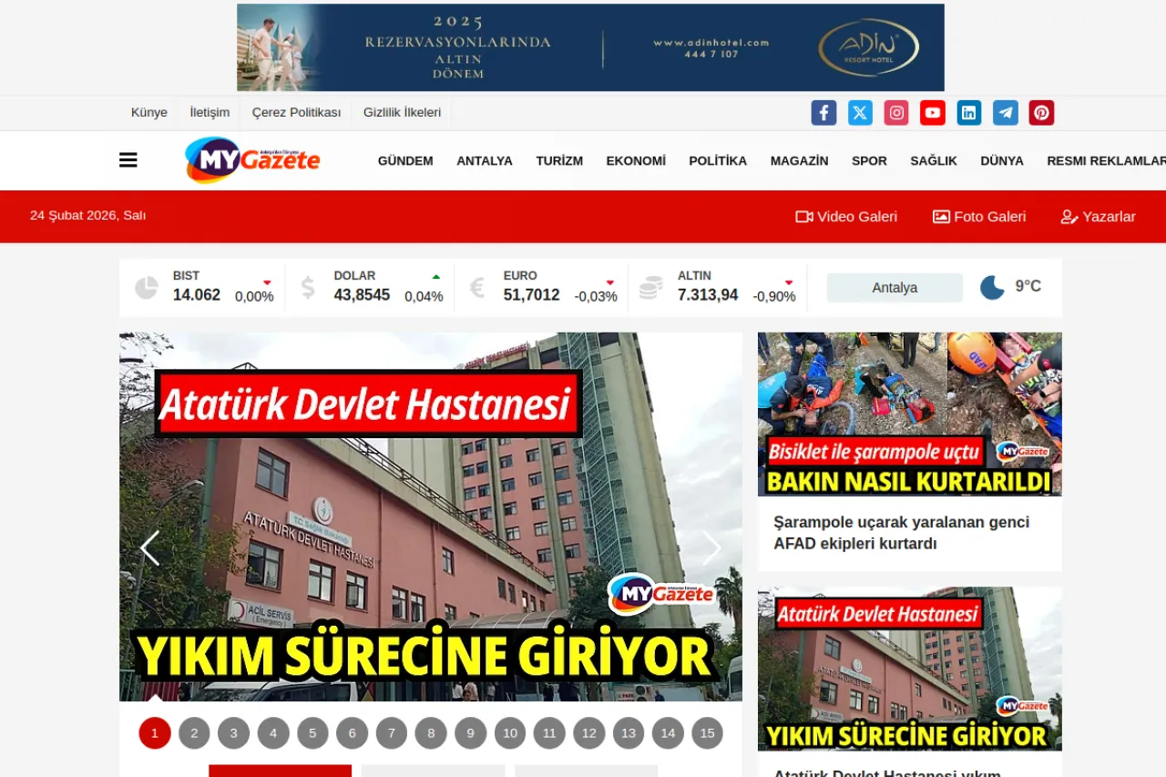 mygazete.com web sitesi ekran görüntüsü - Haber