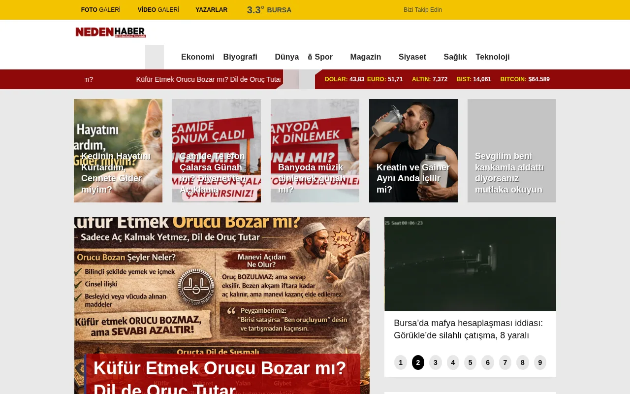 nedenhaber.com web sitesi ekran görüntüsü - Haber - DA 15