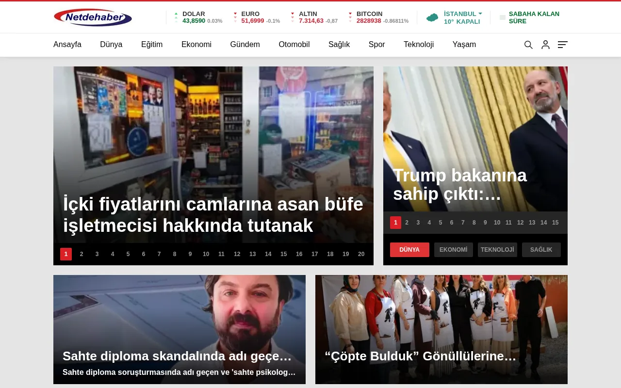 netdehaber.com web sitesi ekran görüntüsü - Haber - DA 30