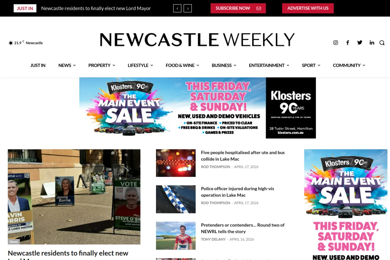 newcastleweekly.com.au web sitesi ekran görüntüsü - Teknoloji - DA 53