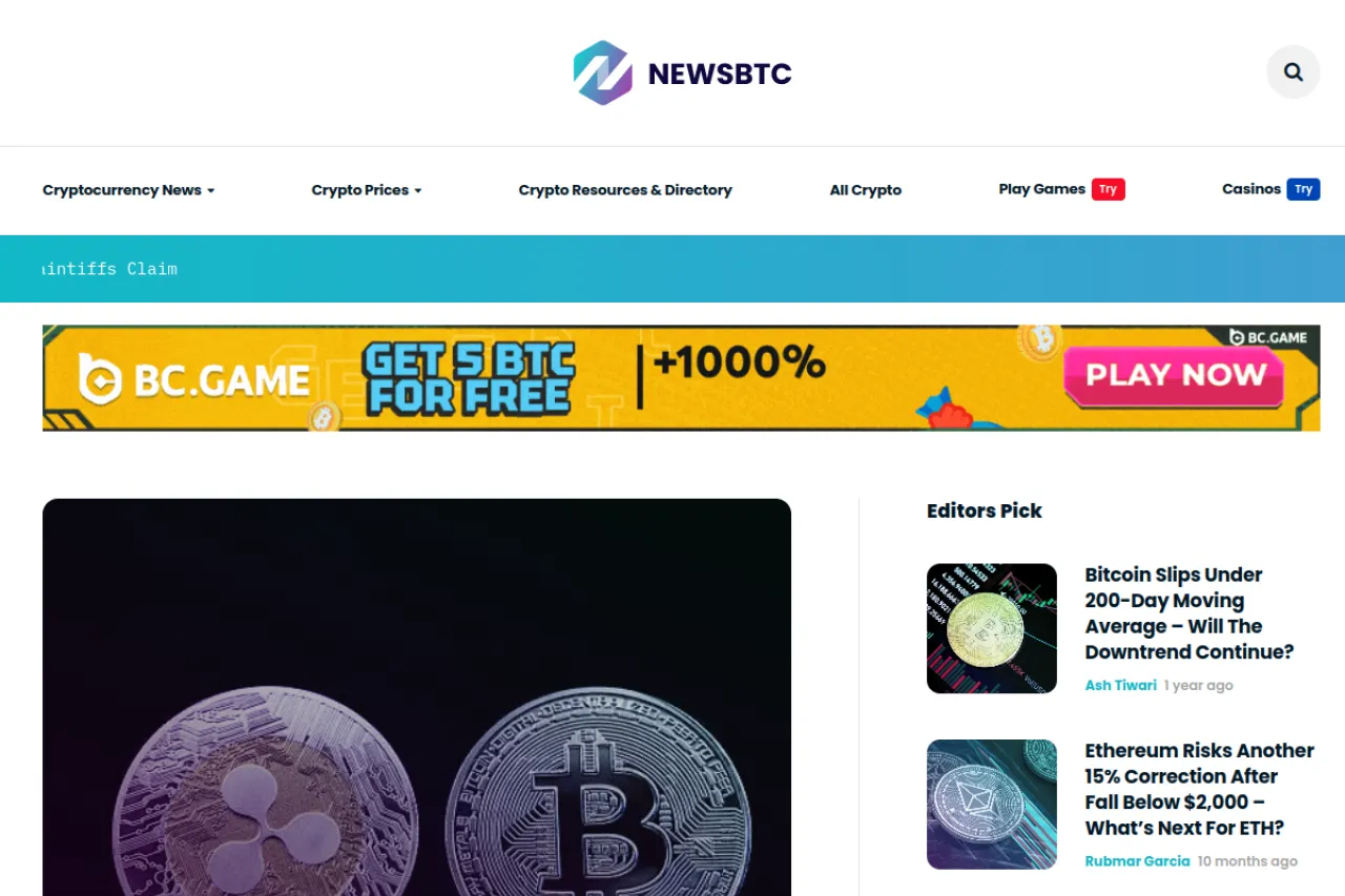 newsbtc.com web sitesi ekran görüntüsü - Teknoloji - DA 81