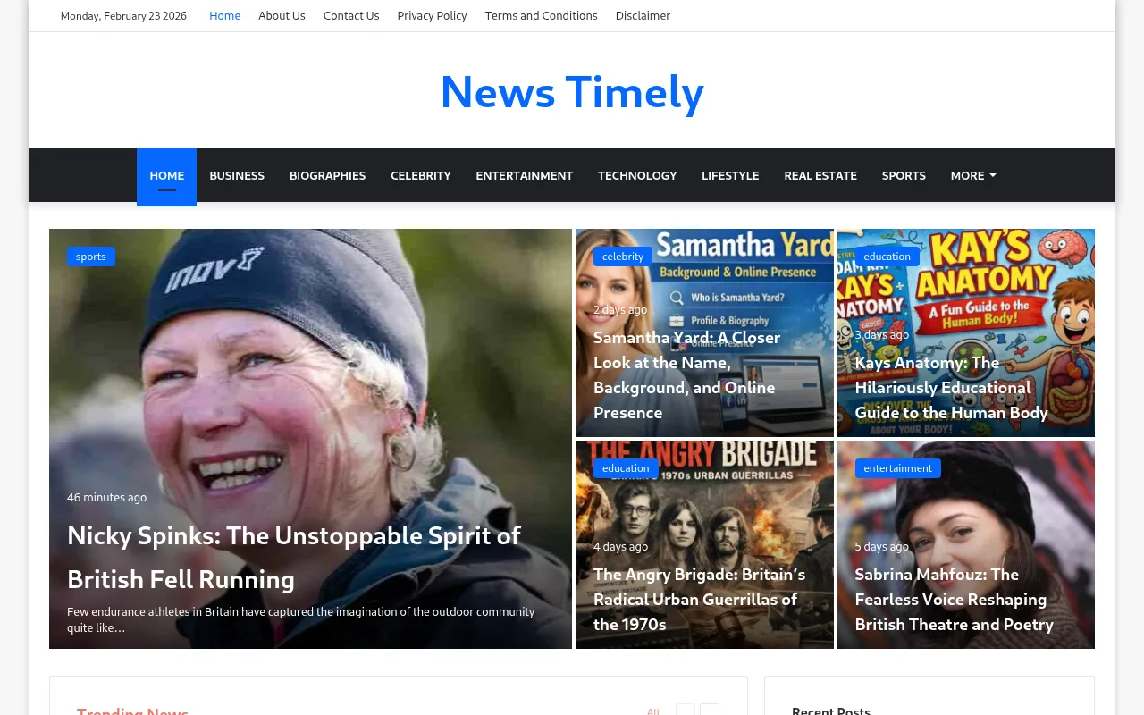 newstimely.co.uk web sitesi ekran görüntüsü - Haber