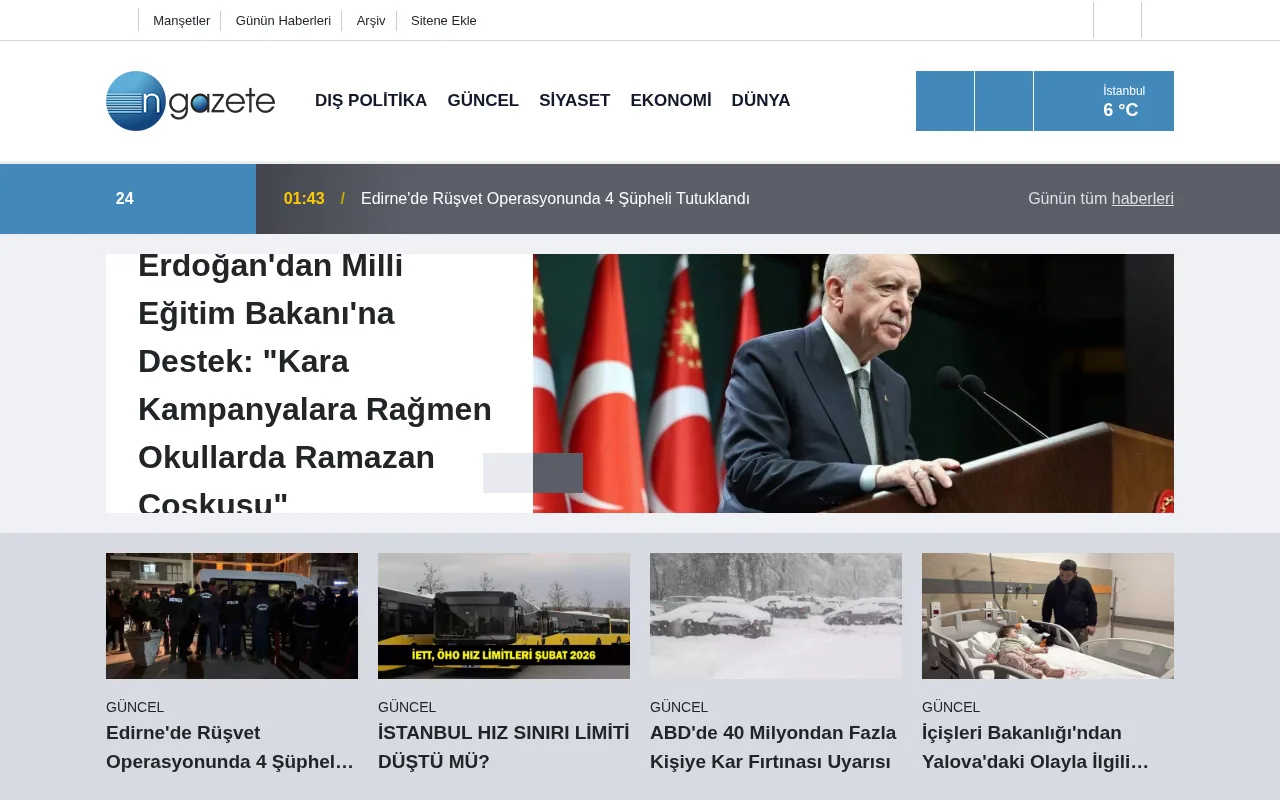 ngazete.com web sitesi ekran görüntüsü - Haber - DA 22