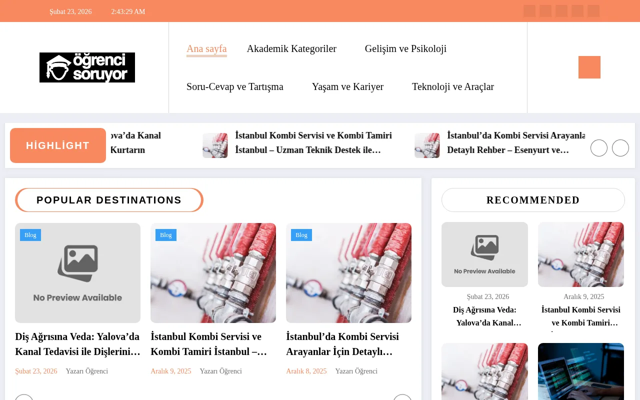 ogrencisoruyor.com web sitesi ekran görüntüsü - Eğitim - DA 11