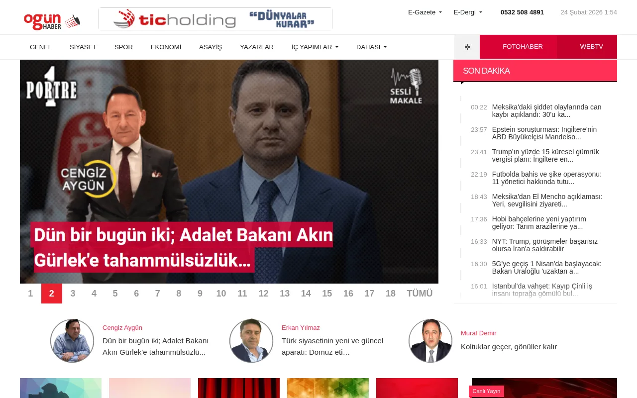 ogunhaber.com web sitesi ekran görüntüsü - Haber - DA 37