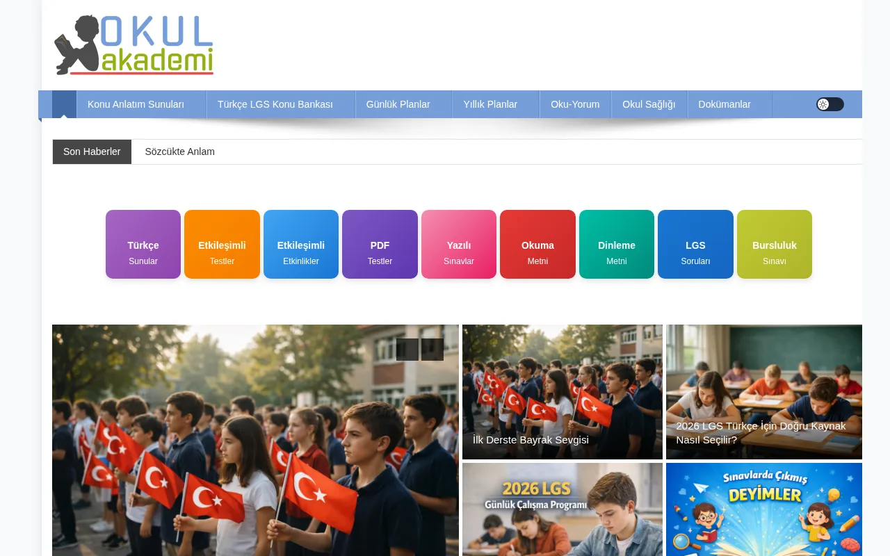 okulakademi.com web sitesi ekran görüntüsü - Eğitim