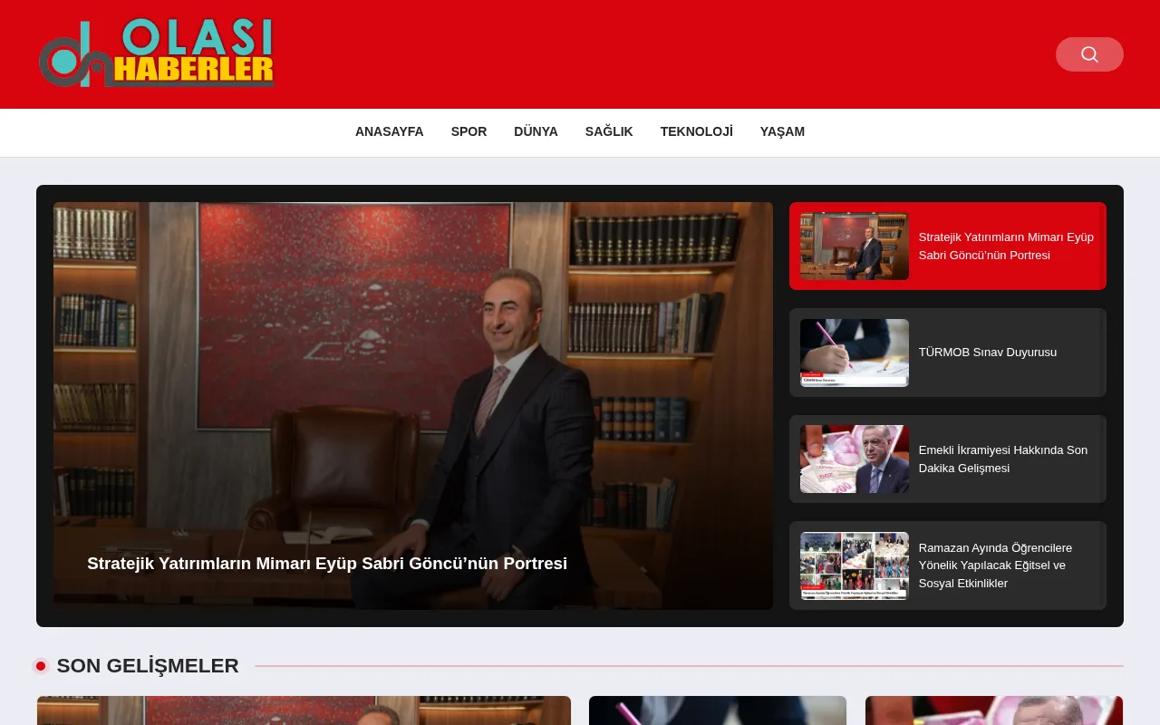 olasihaberler.com web sitesi ekran görüntüsü - Haber - DA 22