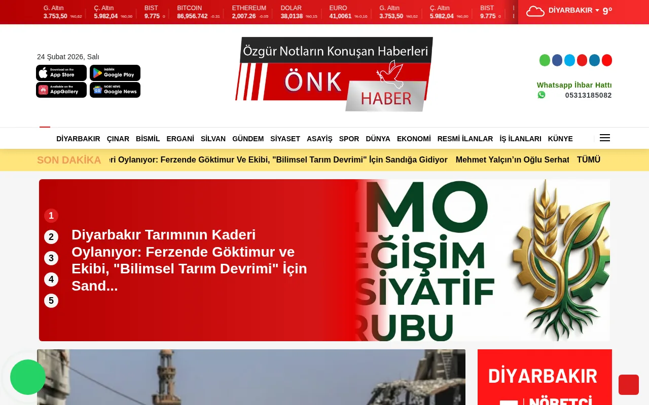 onkhaber.com web sitesi ekran görüntüsü - Haber - DA 21