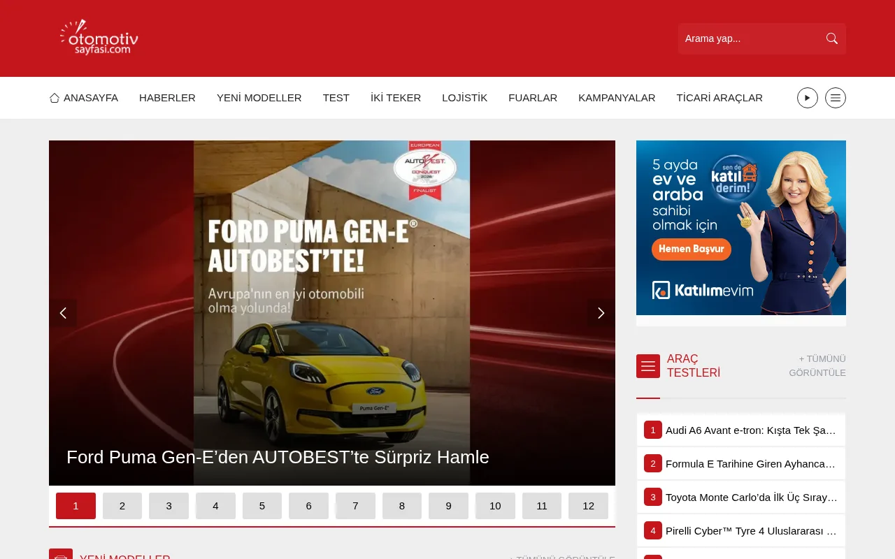 otomotivsayfasi.com web sitesi ekran görüntüsü - Otomotiv