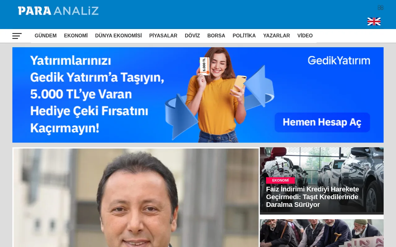 paraanaliz.com web sitesi ekran görüntüsü - Ekonomi - DA 38