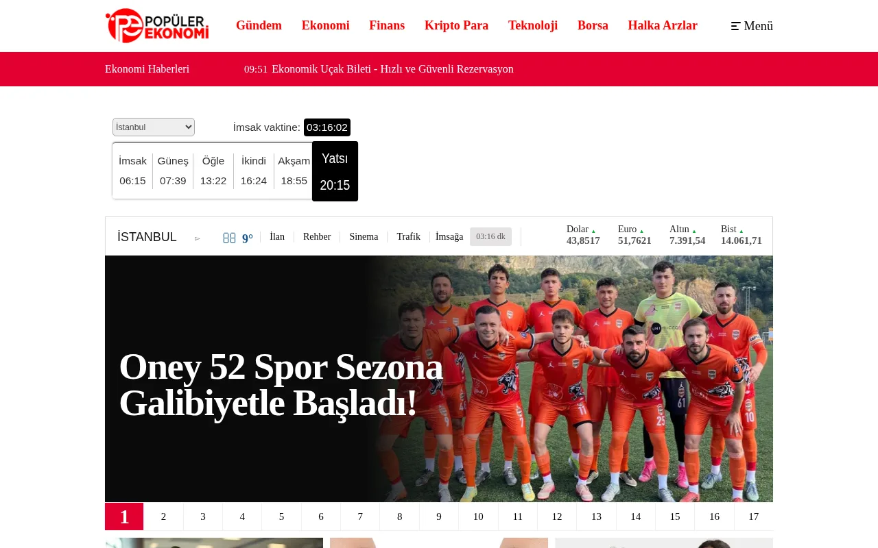 populerekonomi.com web sitesi ekran görüntüsü - Ekonomi - DA 11