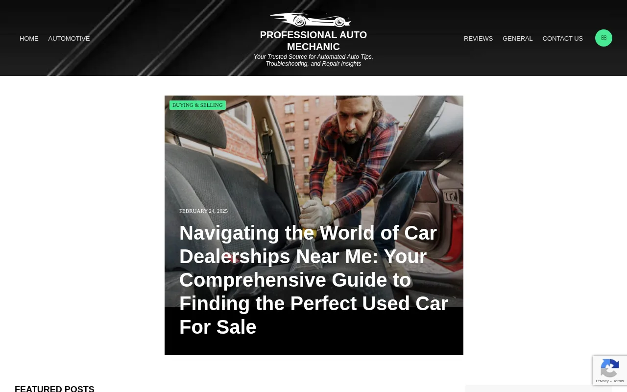 professionalautomechanic.com web sitesi ekran görüntüsü - Otomotiv