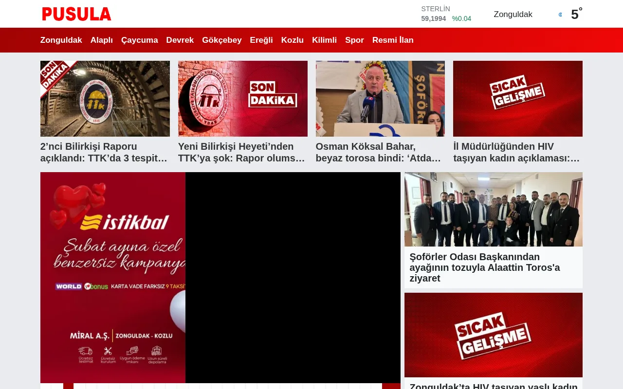 pusulagazetesi.com.tr web sitesi ekran görüntüsü - Haber - DA 32