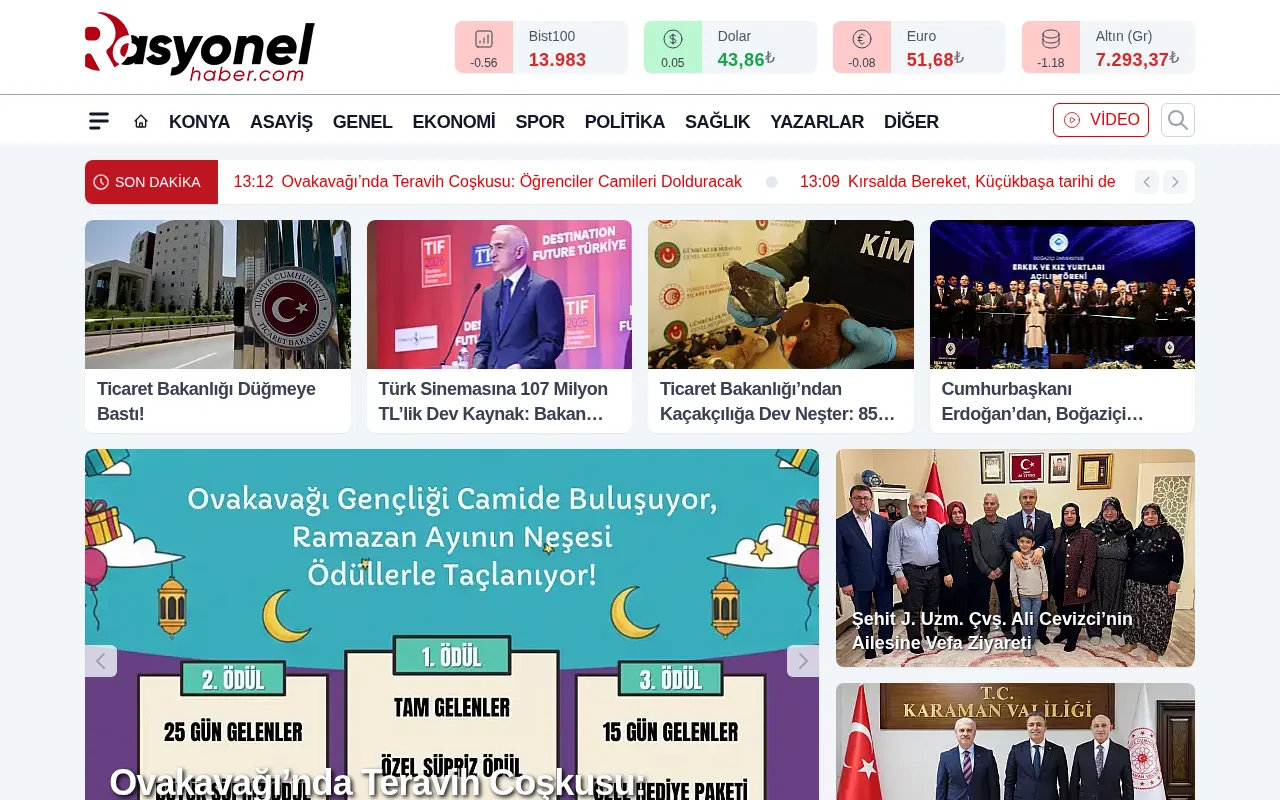 rasyonelhaber.com web sitesi ekran görüntüsü - Haber