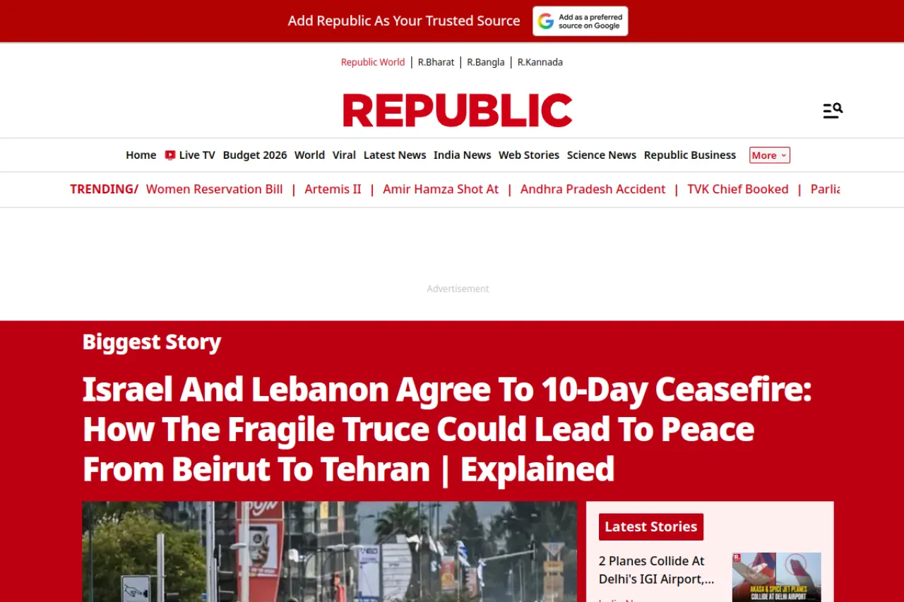 republicworld.com web sitesi ekran görüntüsü - Teknoloji - DA 79