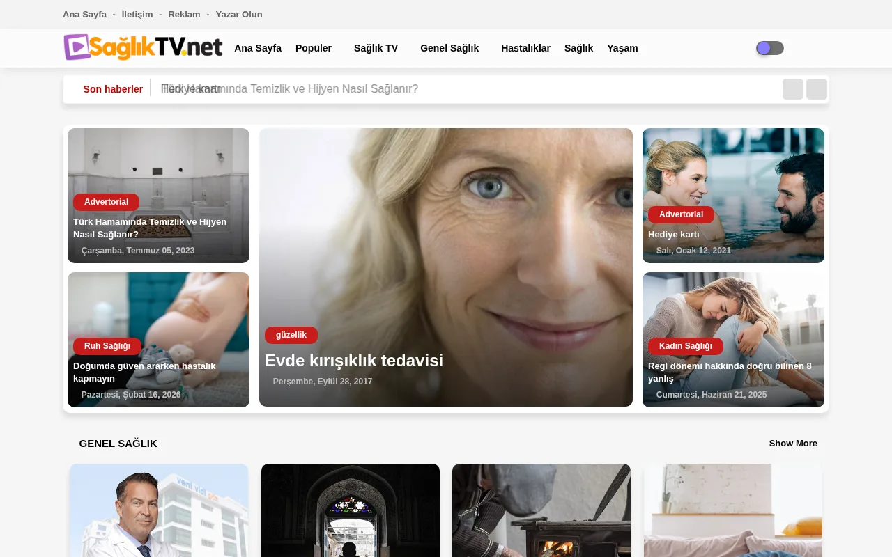 saglik-tv.net web sitesi ekran görüntüsü - Sağlık - DA 33