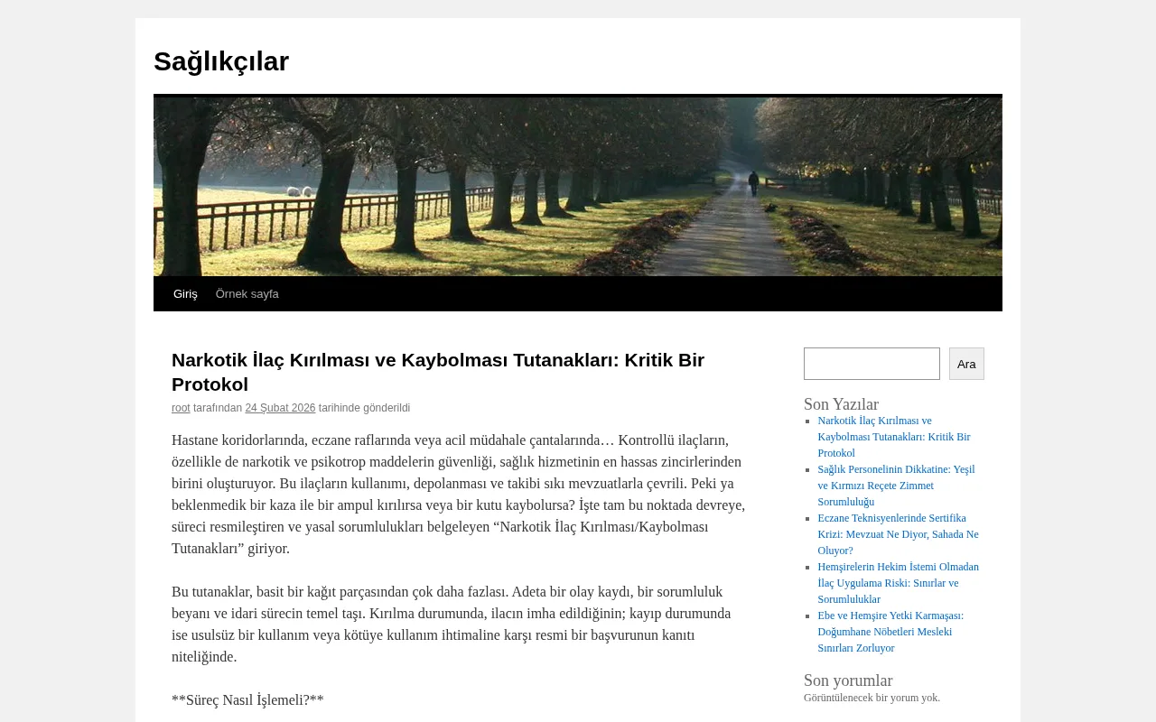 saglikcilar.com.tr web sitesi ekran görüntüsü - Sağlık