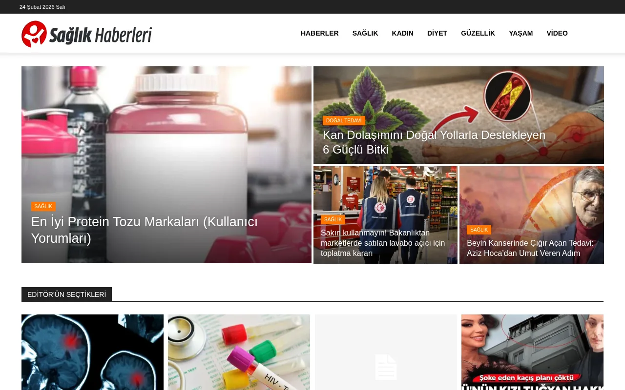 saglikhaberleri.com web sitesi ekran görüntüsü - Haber