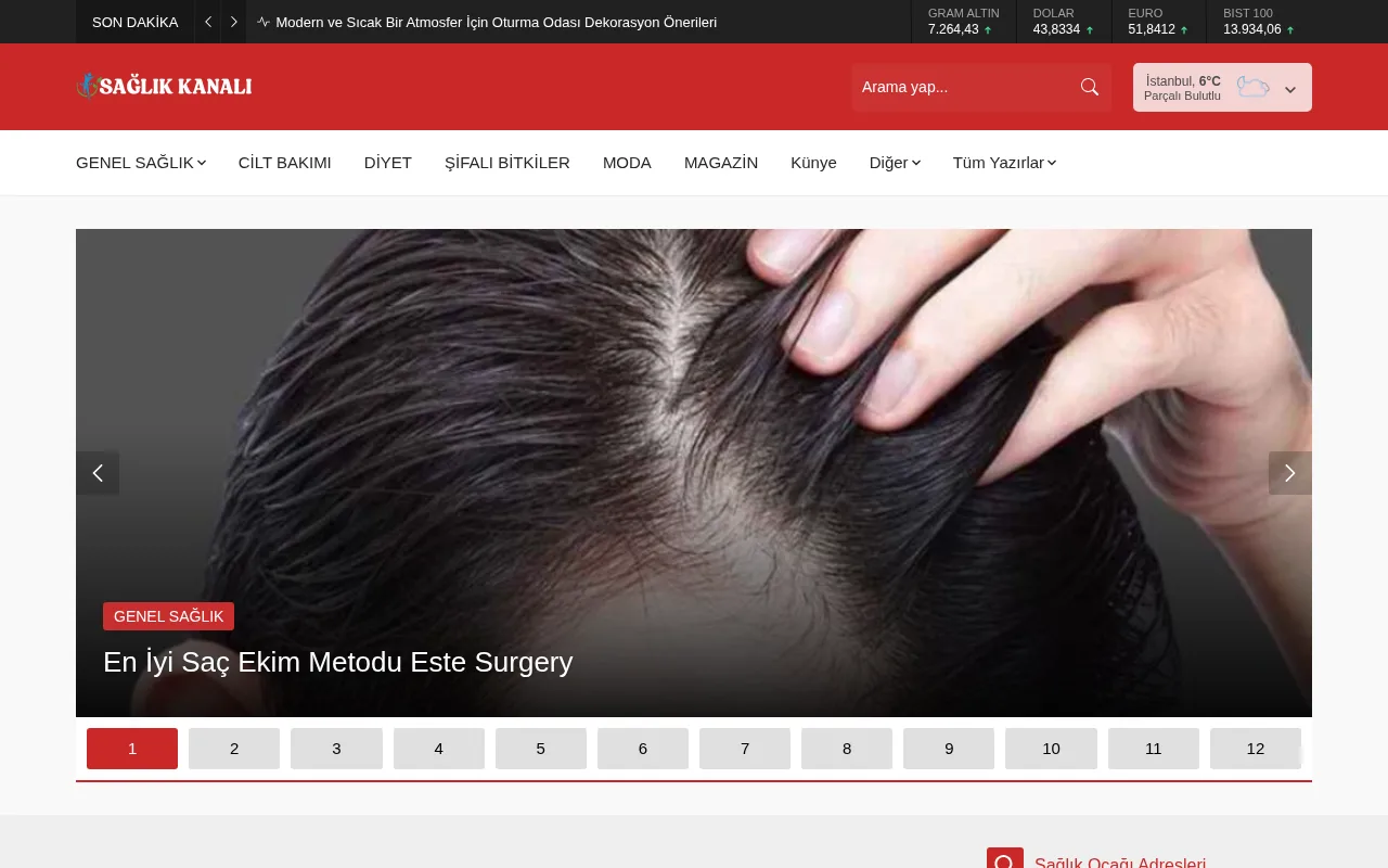 saglikkanali.com web sitesi ekran görüntüsü - Sağlık - DA 57