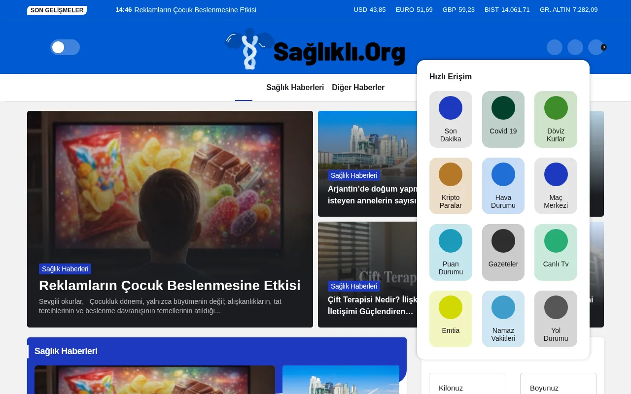 saglikli.org web sitesi ekran görüntüsü - Sağlık