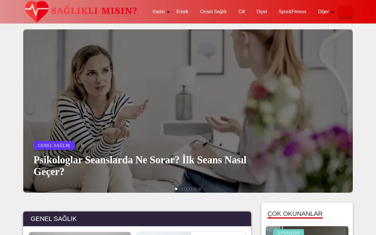 sagliklimisin.com web sitesi ekran görüntüsü - Sağlık