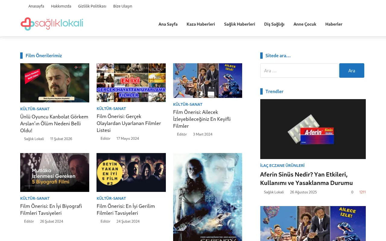 sagliklokali.com web sitesi ekran görüntüsü - Sağlık - DA 29
