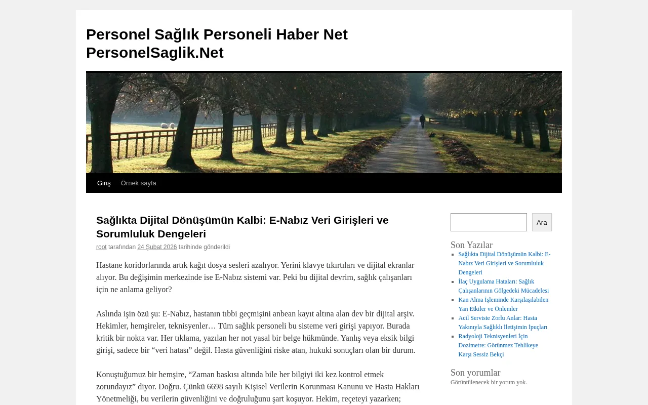 saglikpersonelhaber.net web sitesi ekran görüntüsü - Haber