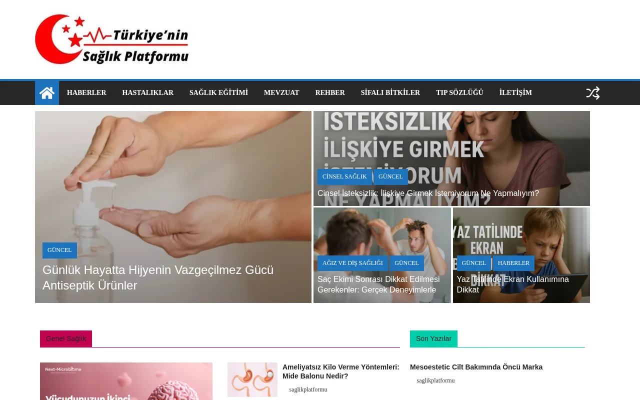 saglikplatformu.com web sitesi ekran görüntüsü - Sağlık