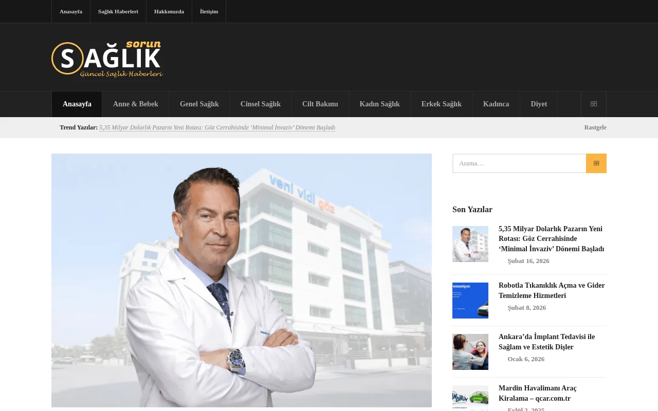 sagliksorun.com web sitesi ekran görüntüsü - Sağlık - DA 25