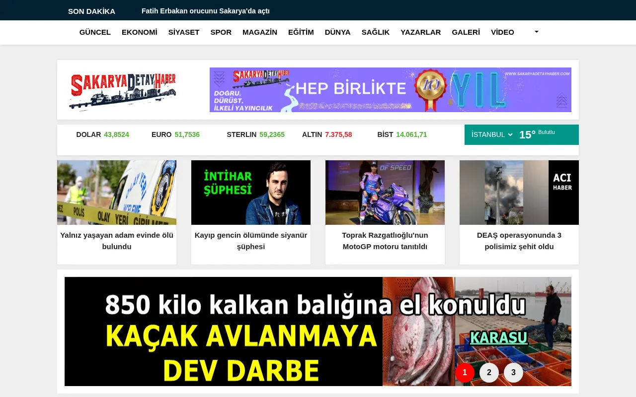 sakaryadetayhaber.com web sitesi ekran görüntüsü - Haber - DA 24