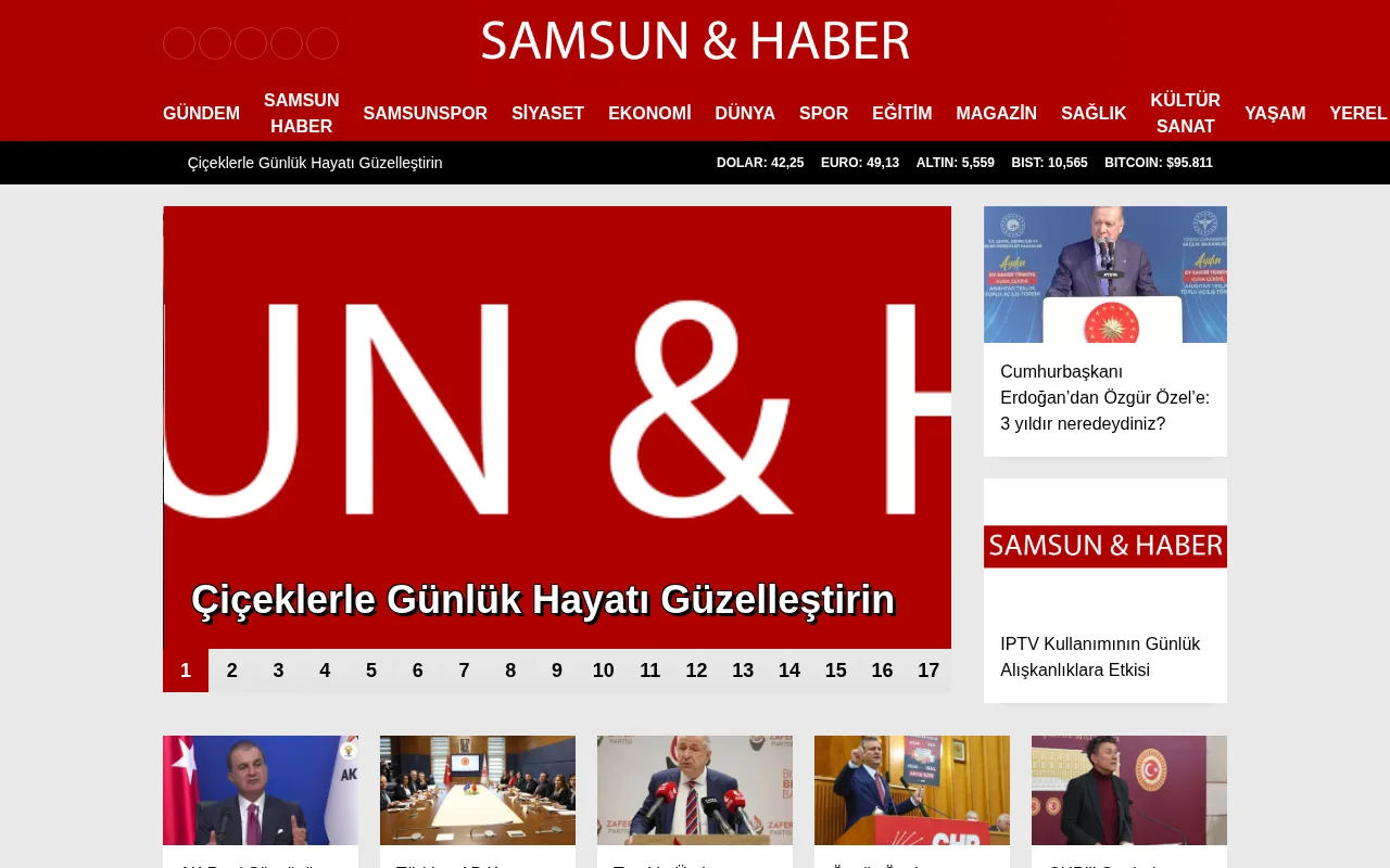 samsunvehaber.com web sitesi ekran görüntüsü - Haber - DA 23