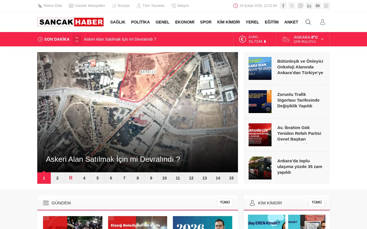 sancakhaber.com web sitesi ekran görüntüsü - Haber
