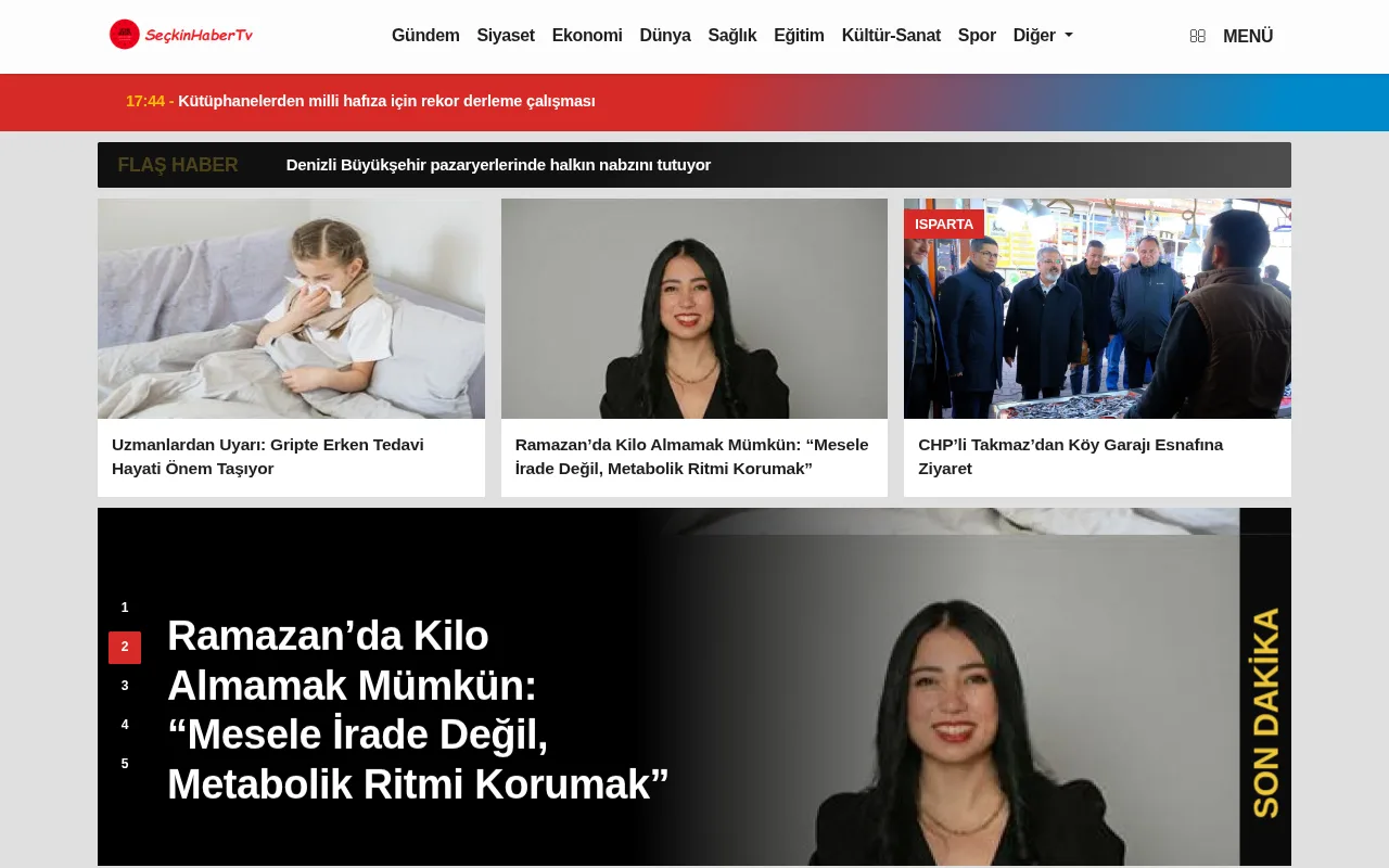seckinhabertv.com web sitesi ekran görüntüsü - Haber