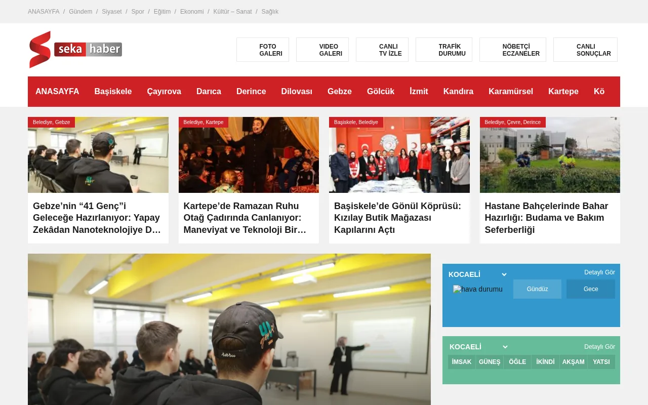 sekahaber.net web sitesi ekran görüntüsü - Haber