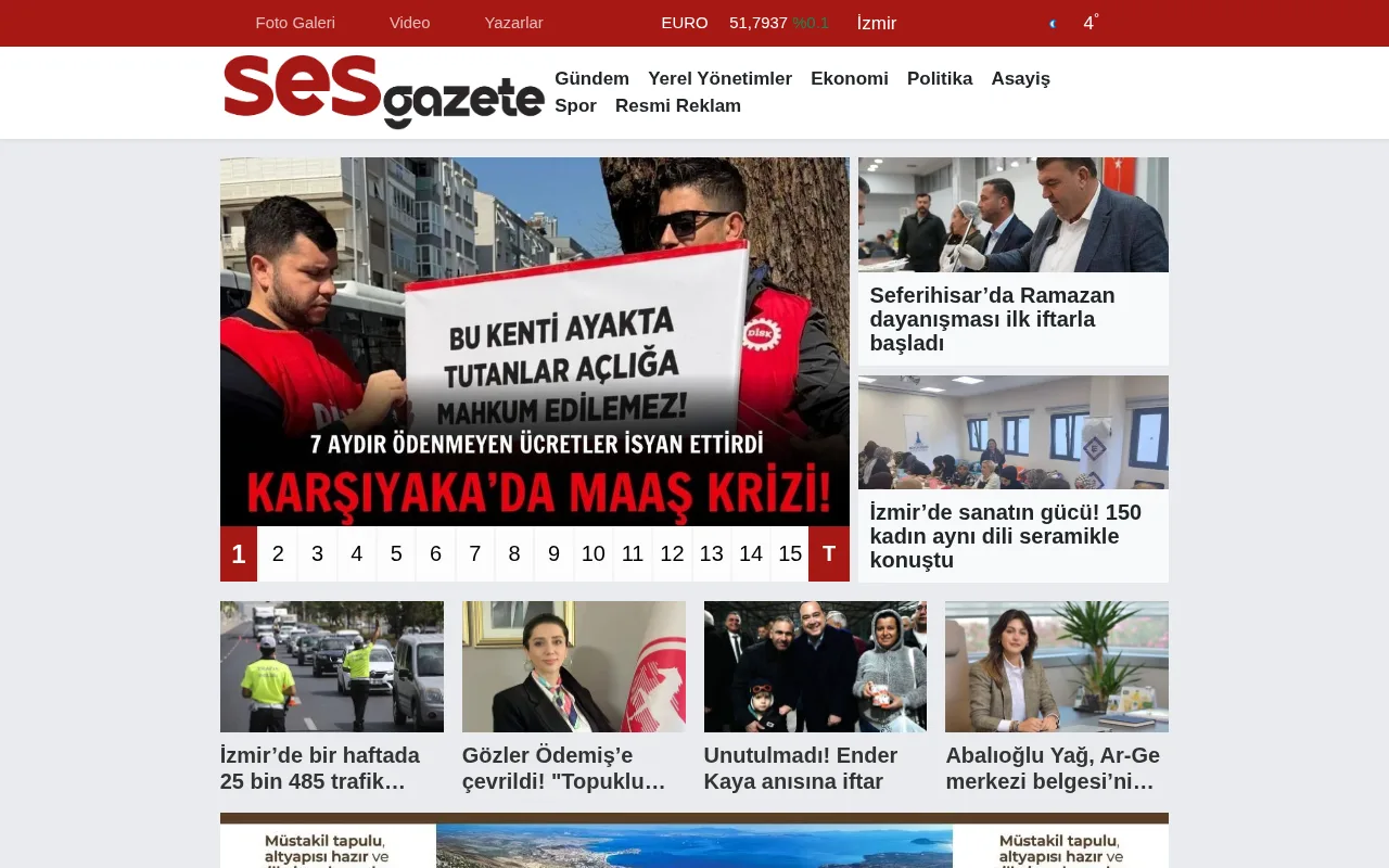 sesgazete.net web sitesi ekran görüntüsü - Haber