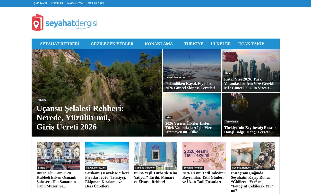 seyahatdergisi.com web sitesi ekran görüntüsü - Seyahat
