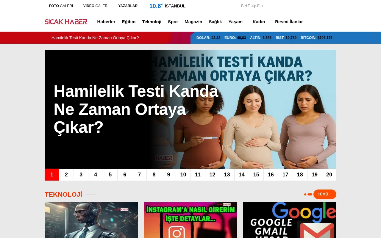 sicakhaberler.com.tr web sitesi ekran görüntüsü - Haber