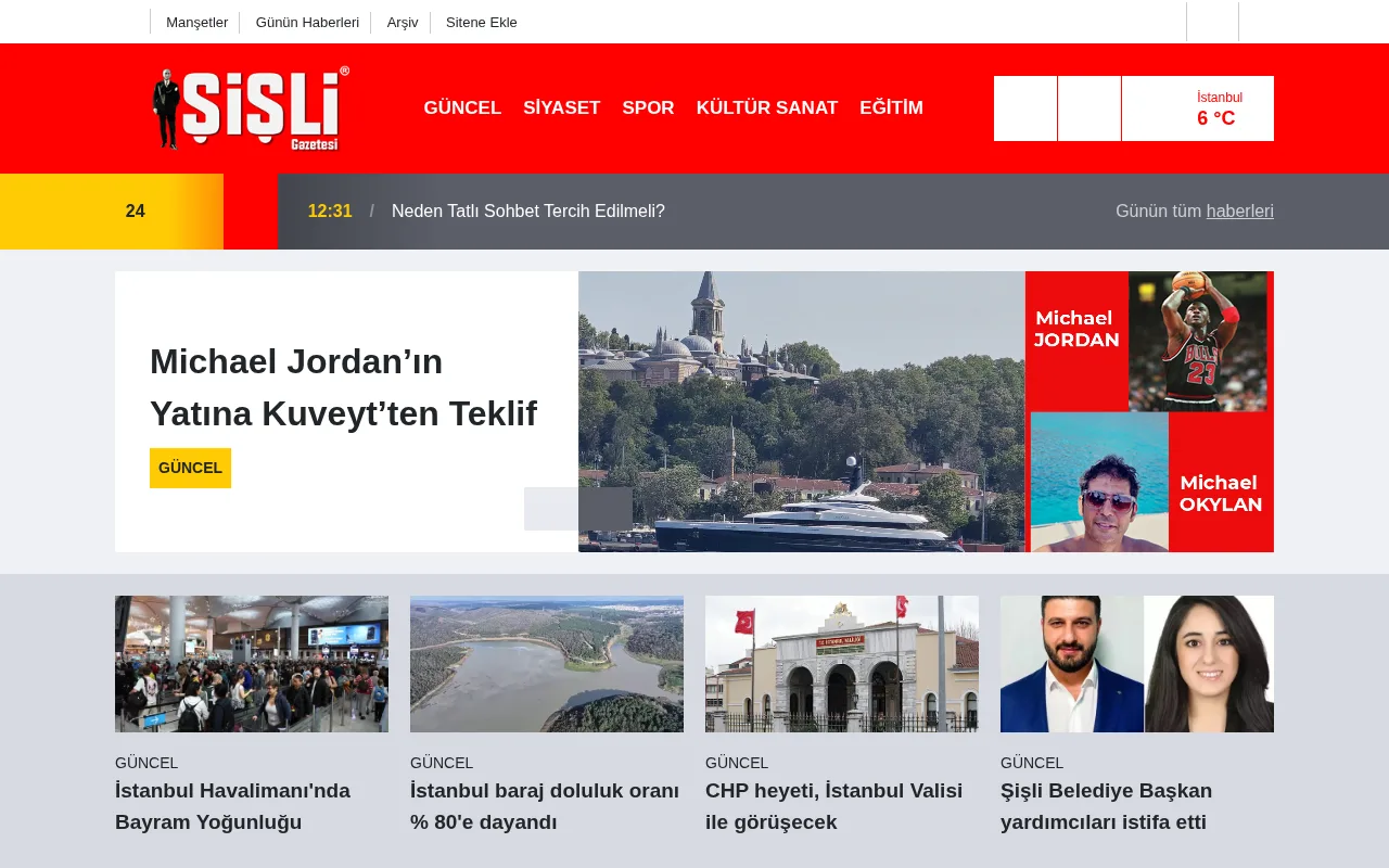 sisligazetesi.com.tr web sitesi ekran görüntüsü - Haber - DA 21