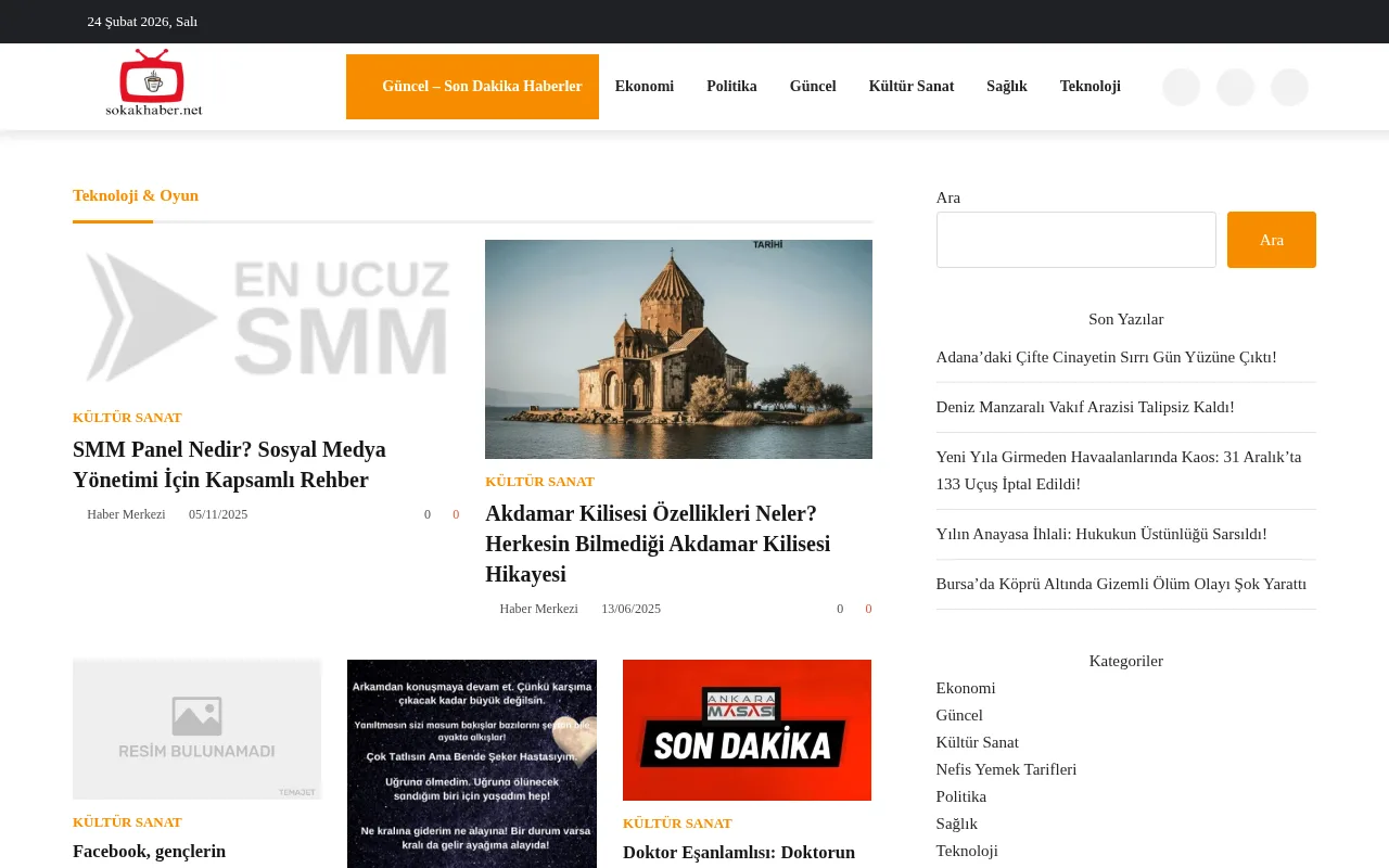 sokakhaber.net web sitesi ekran görüntüsü - Haber - DA 30