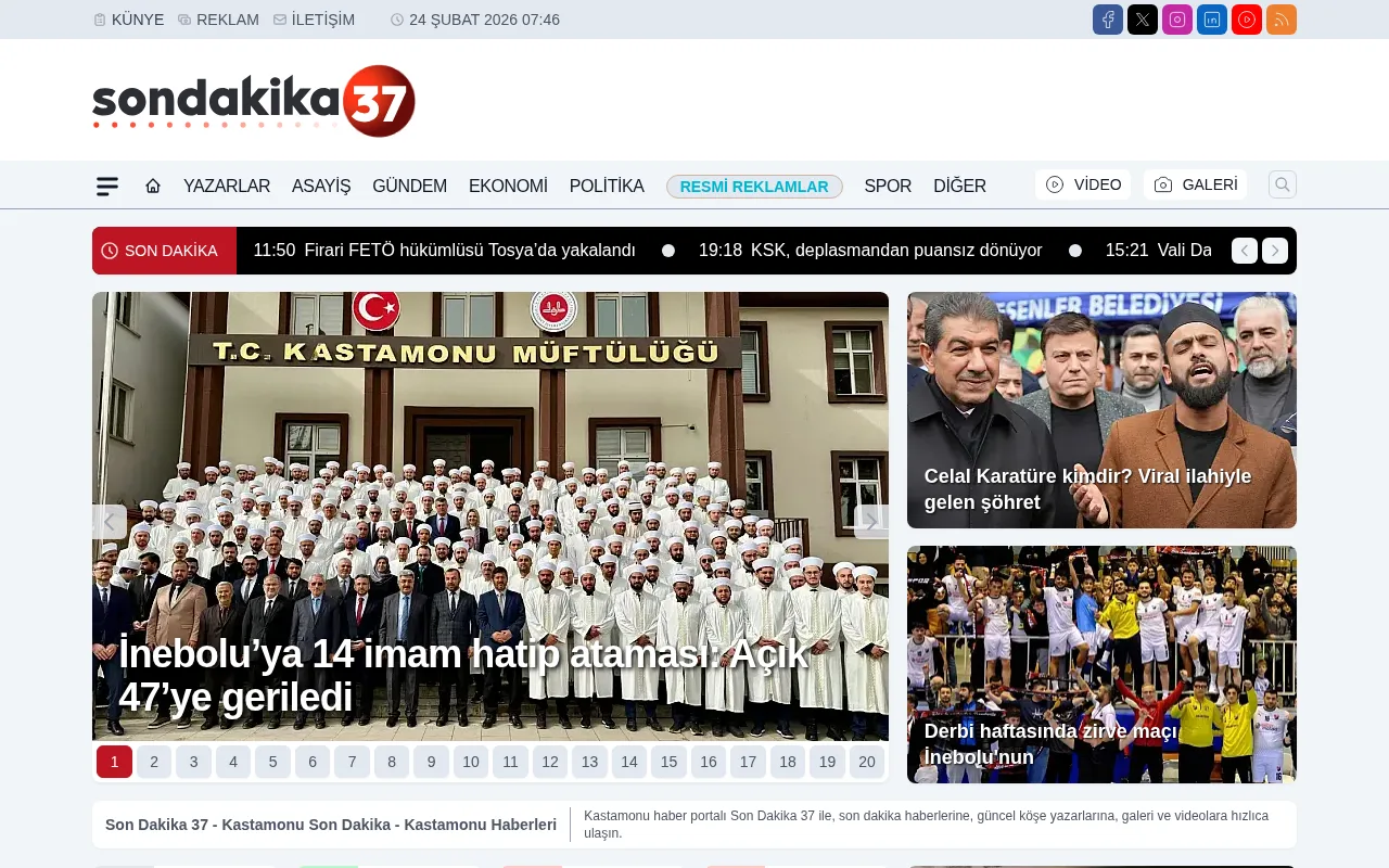 sondakika37.com web sitesi ekran görüntüsü