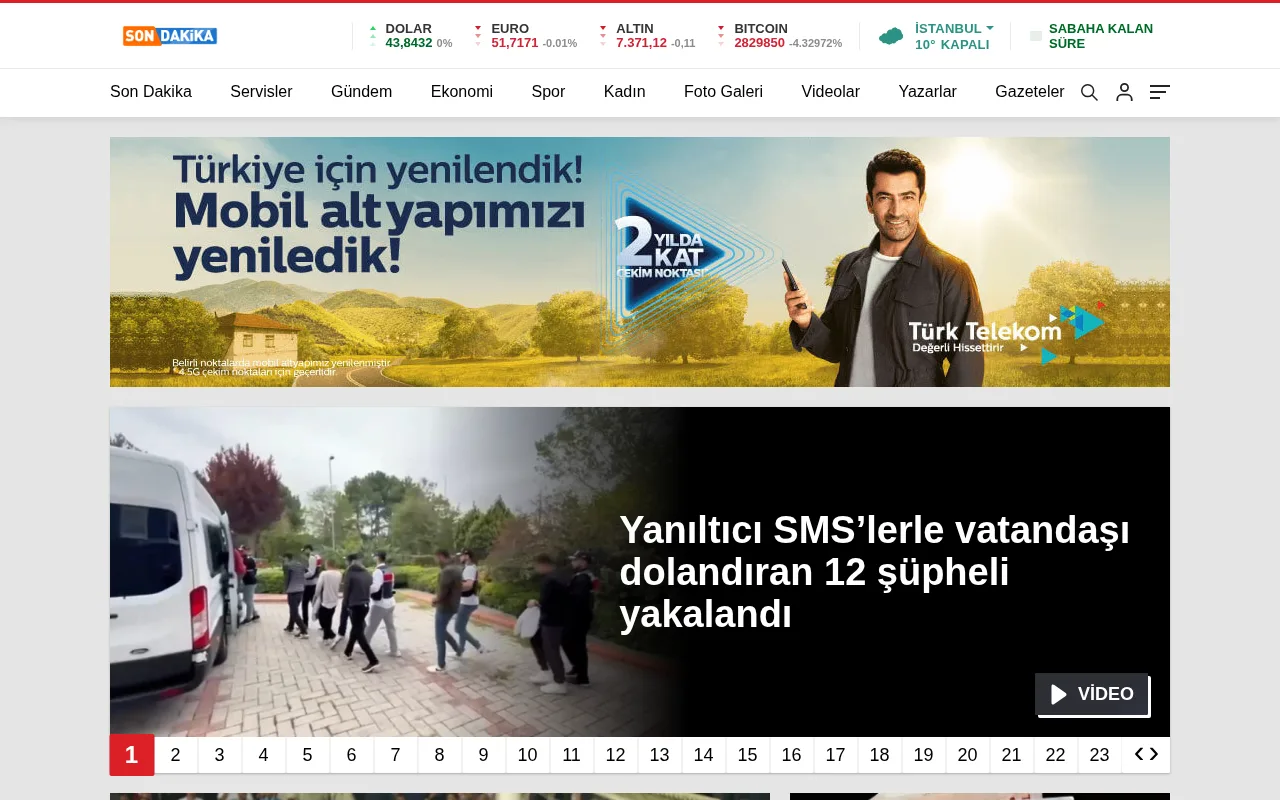 sondakikahaberler.com.tr web sitesi ekran görüntüsü - Haber - DA 56